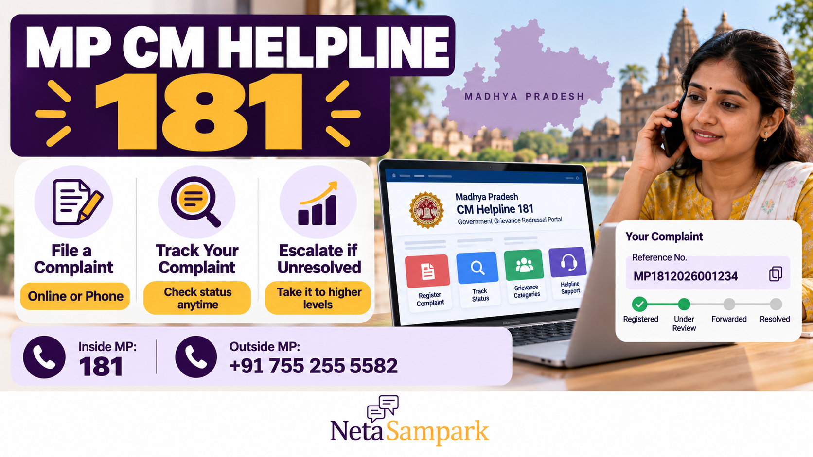 MP CM Helpline 181: How to File a Complaint Online or by Phone, Track It and Push It Up the Levels