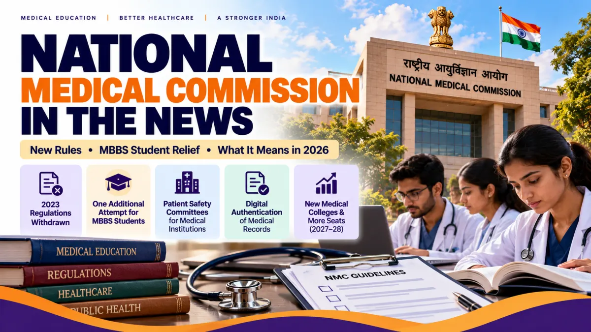 National Medical Commission (NMC) in the News: New Rules, MBBS Student Relief and What It Means in 2026