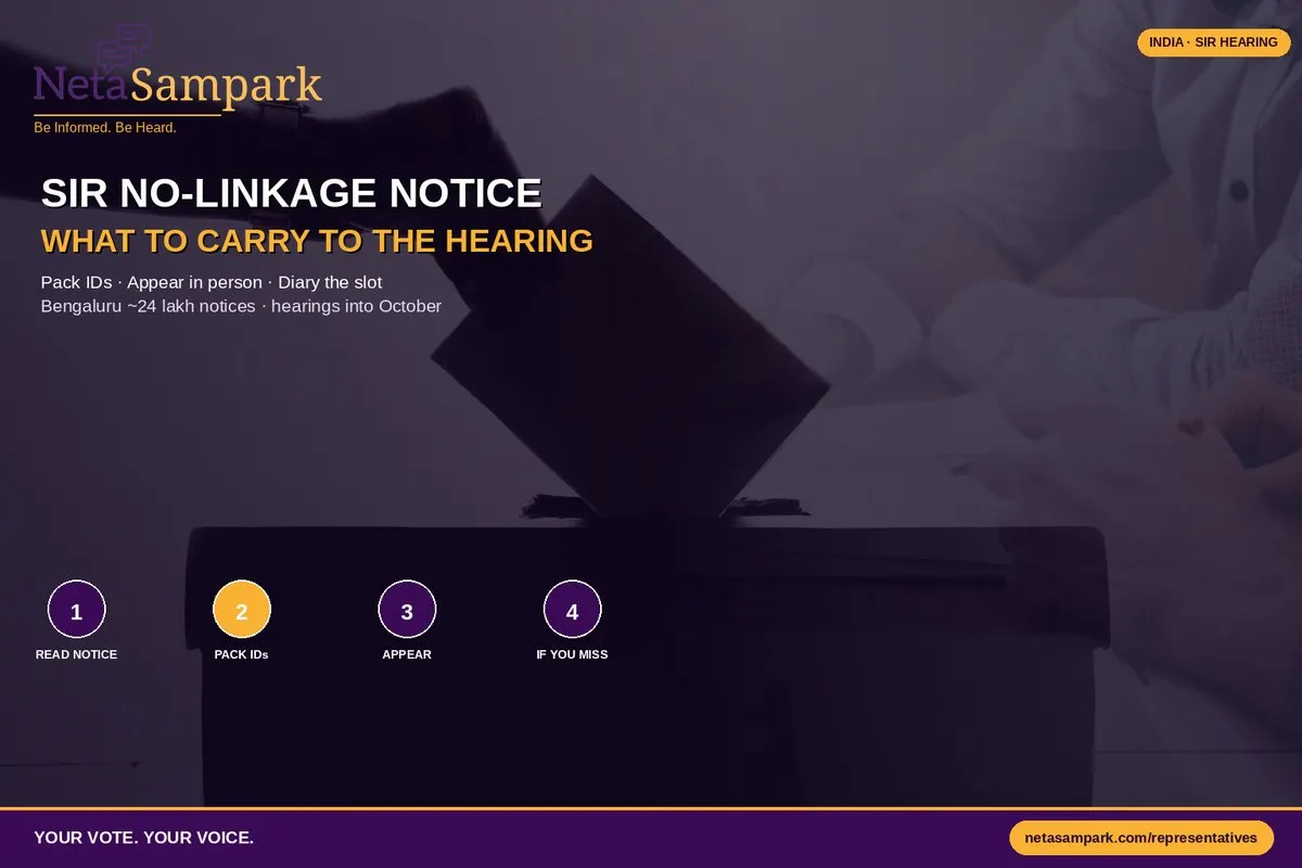 Got a SIR “No Linkage” Notice? What to Carry to the Hearing — and What If You Miss It