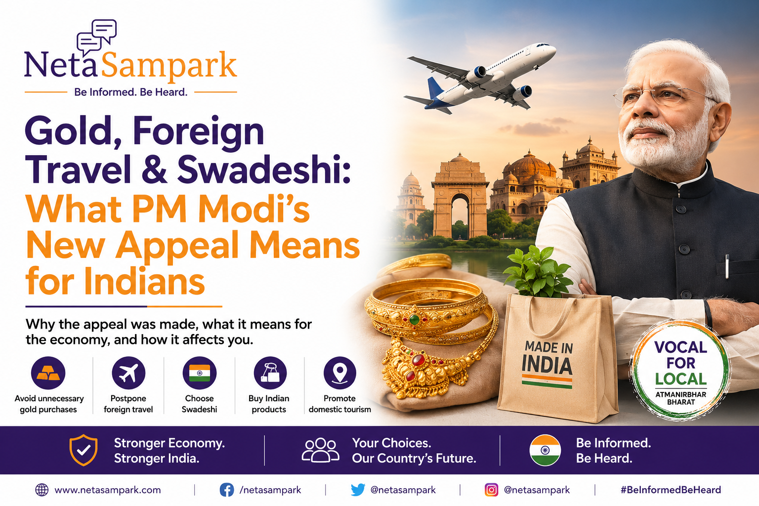 Gold, Foreign Travel & Swadeshi: What PM Modi’s New Appeal Means for Indians