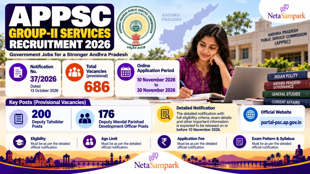 APPSC Group 2 Notification 2026: 686 Posts Including 200 Deputy Tahsildars — Apply From 10 November 2026 to 30 November 2026, Eligibility, Pay and Exam Pattern