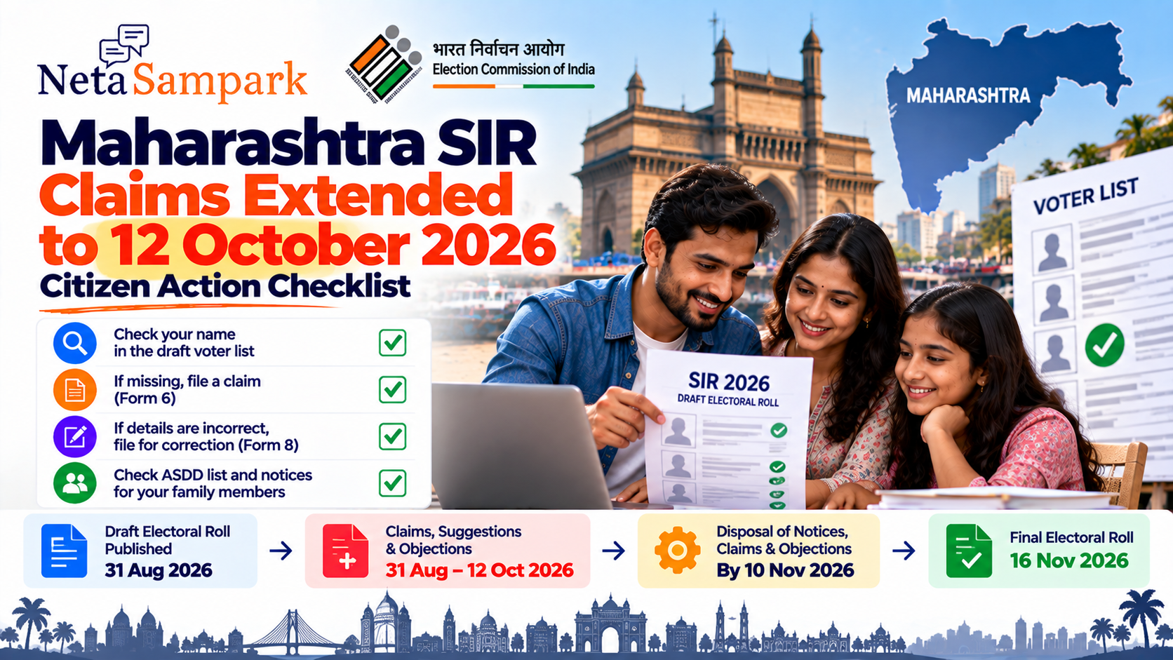 Maharashtra SIR Claims Extended to 12 October 2026: Citizen Action Checklist