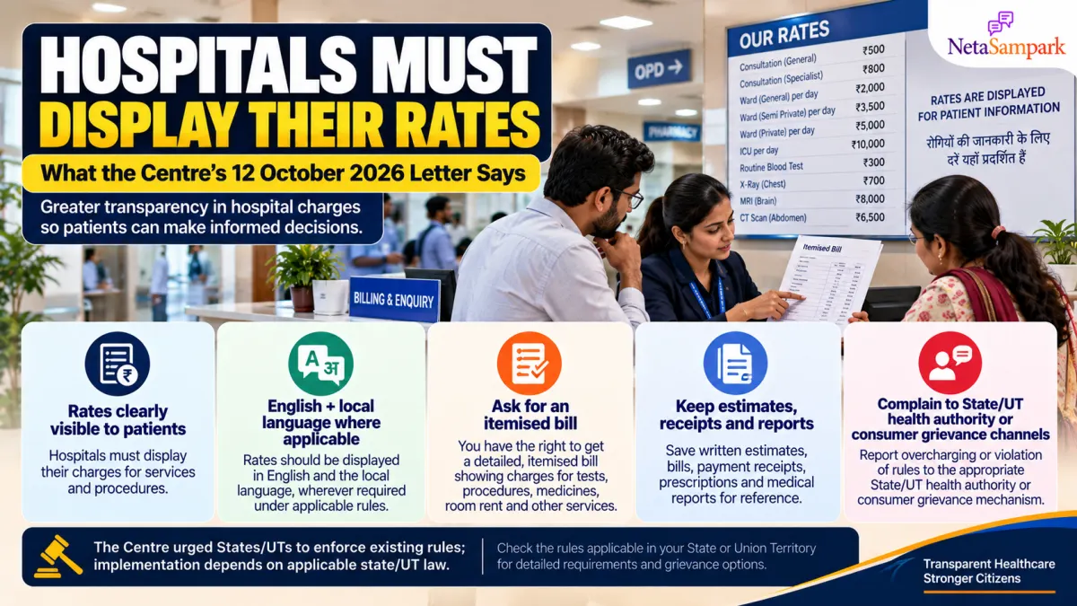 Hospitals Must Display Their Rates: What the Centre’s 12 October 2026 Letter Says, Your Rights on Bills and Where to Complain About Overcharging