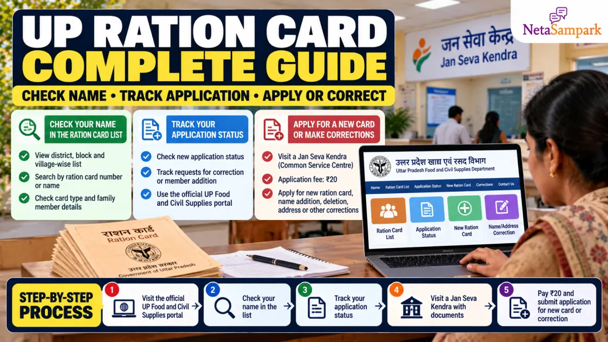 UP Ration Card: How to Check Your Name in the List, Track Your Application and Apply for a New Card or Correction at a Jan Seva Kendra for ₹20