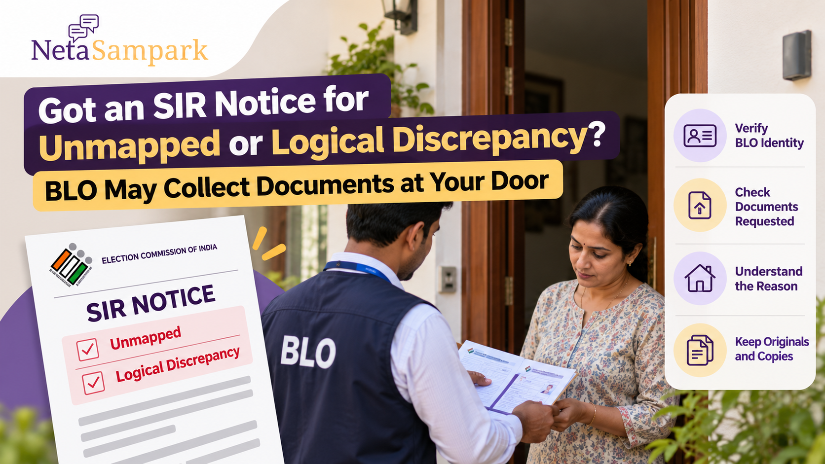 Got an SIR Notice for Unmapped or Logical Discrepancy? BLO May Collect Documents at Your Door
