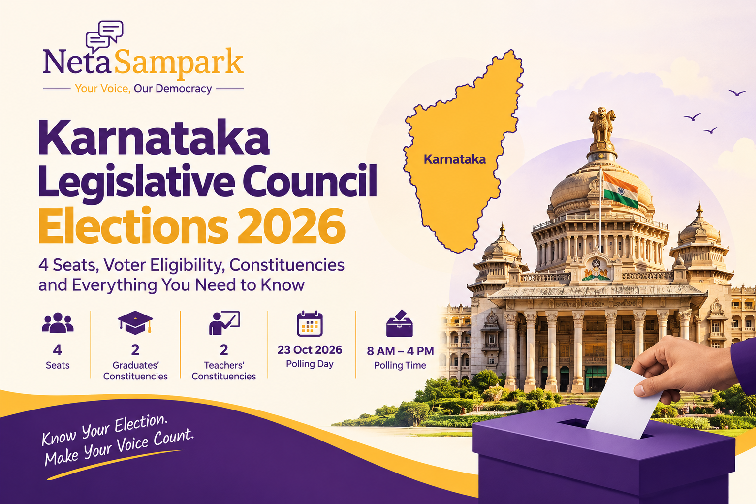 Karnataka Legislative Council Elections 2026: 4 Seats, Voter Eligibility, Constituencies and Everything You Need to Know