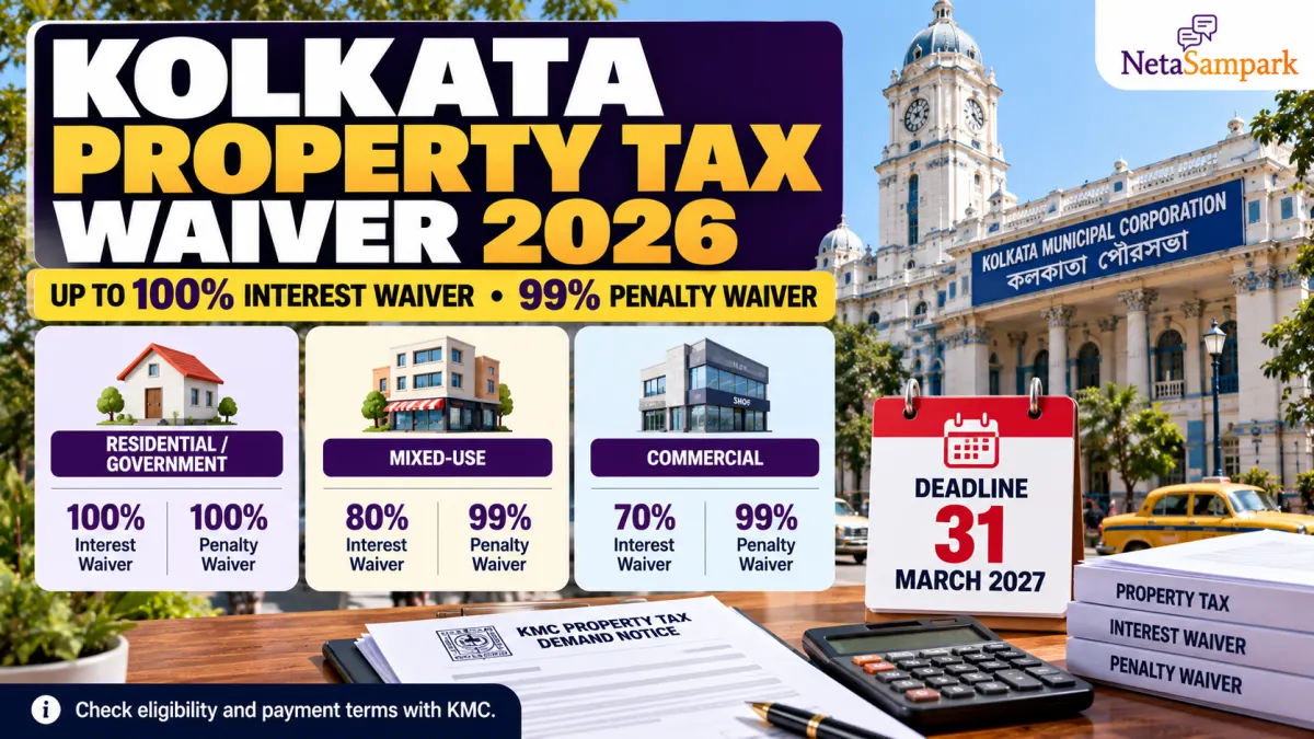 Kolkata Property Tax Waiver Scheme 2026: Up to 100% Off Interest and Penalty on Old KMC Dues — Who Qualifies, How to Apply and the 31 March 2027 Deadline