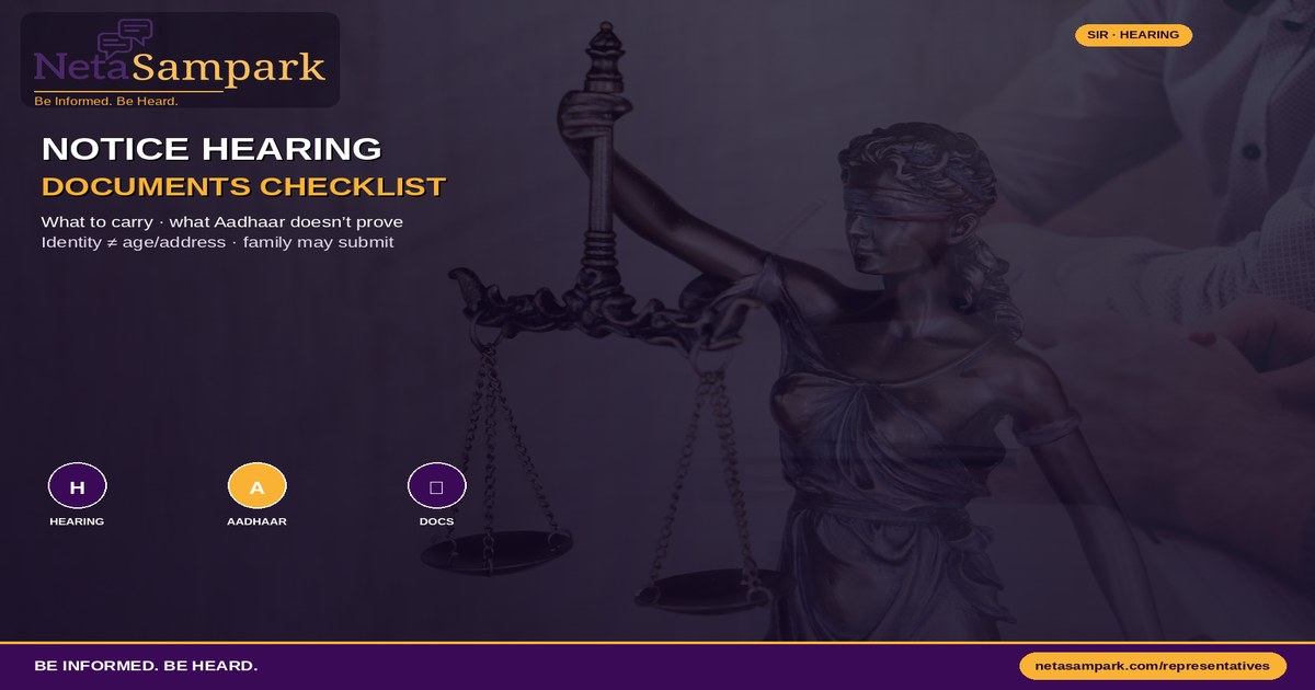 SIR Notice Hearing Checklist: What Documents to Carry (and What Aadhaar Doesn’t Prove)