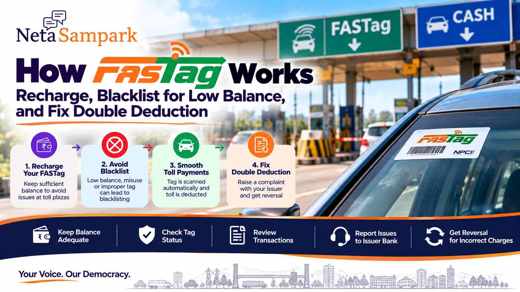 How FASTag Works: Recharge, Blacklist for Low Balance, and Fix Double Deduction