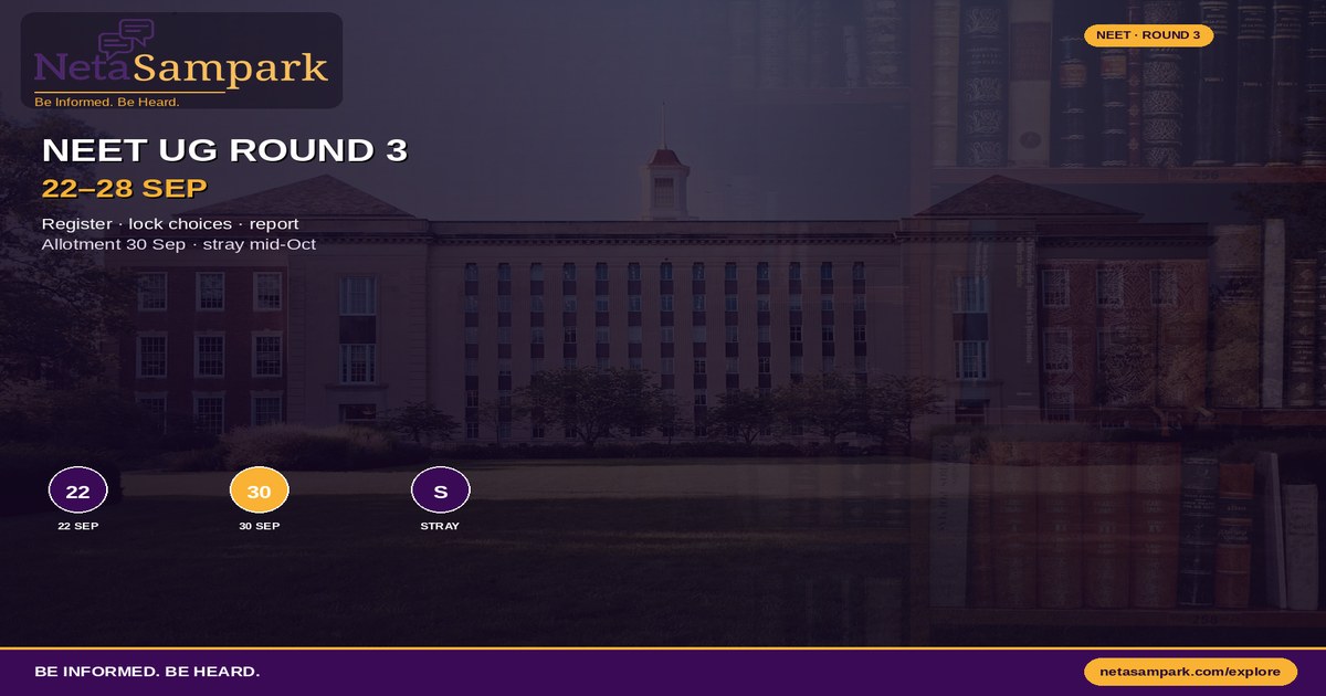 NEET UG Counselling 2026 Round 3: Dates, Choice Locking, and Reporting Checklist