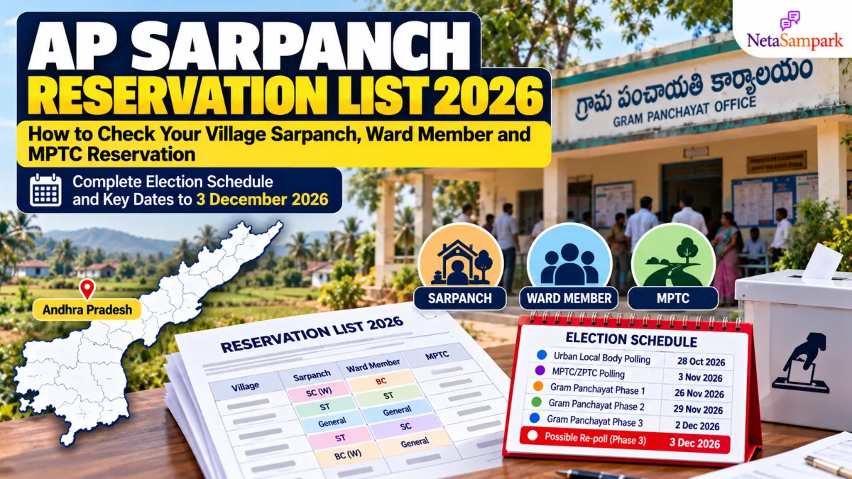 AP Sarpanch Reservation List 2026: How to Check Your Village Sarpanch, Ward Member and MPTC Reservation — Where the Lists Are and Every Date to 3 December 2026