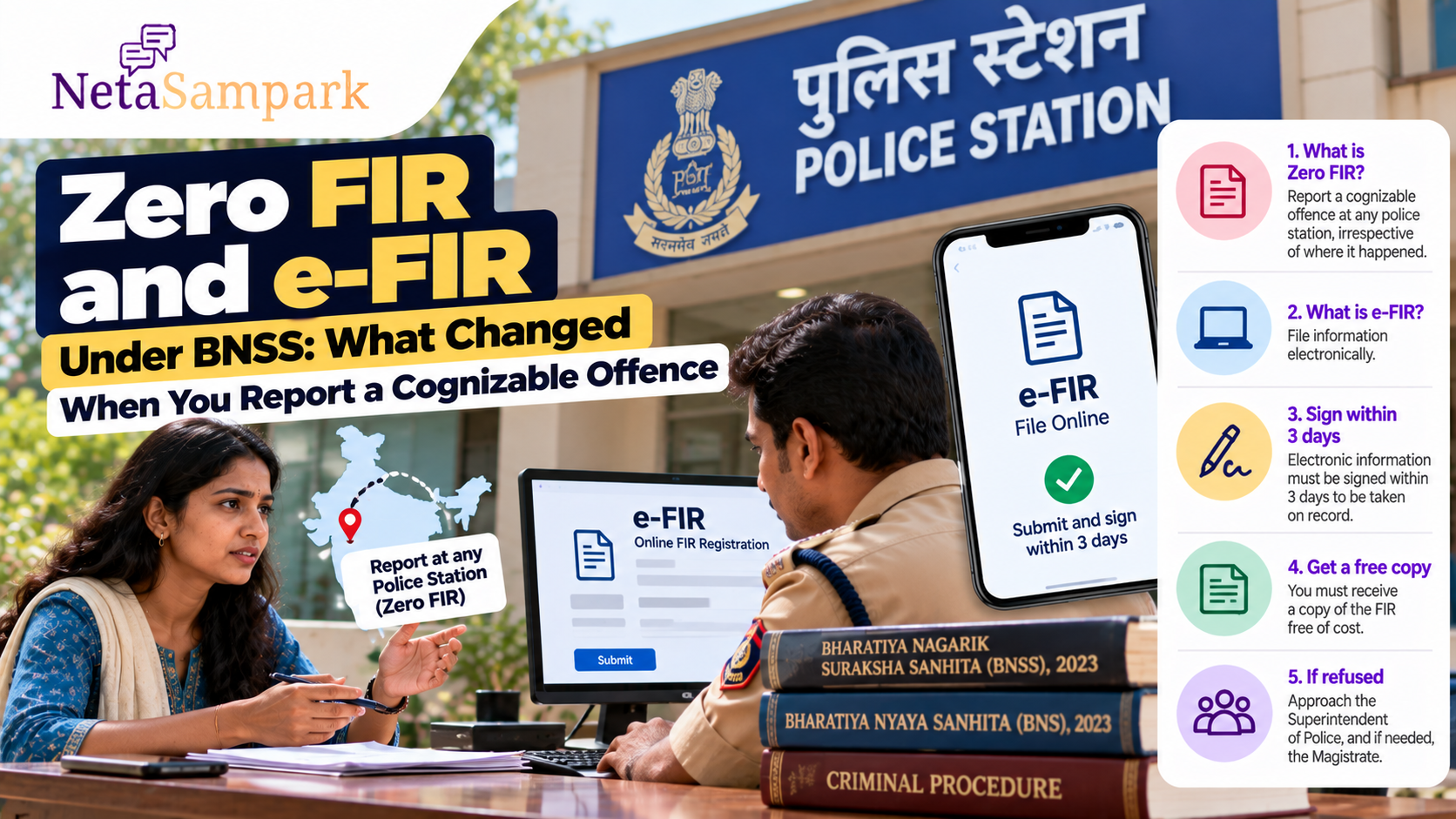 Zero FIR and e-FIR Under BNSS: What Changed When You Report a Cognizable Offence