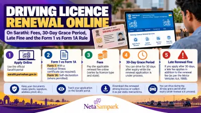 Driving Licence Renewal Online on Sarathi: Fees, the 30-Day Grace Period, Late Fine and the Form 1 vs Form 1A Rule