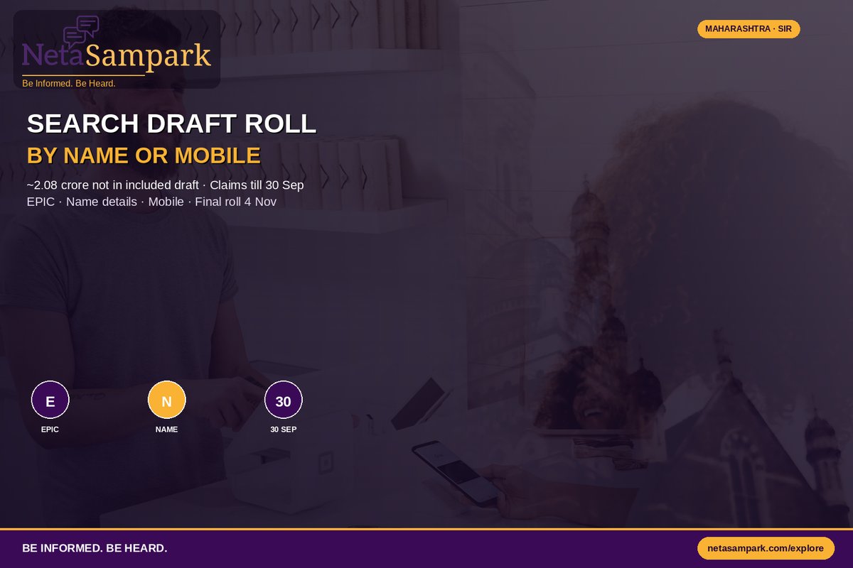 Maharashtra SIR Draft Roll: Search by Name or Mobile Before 30 September