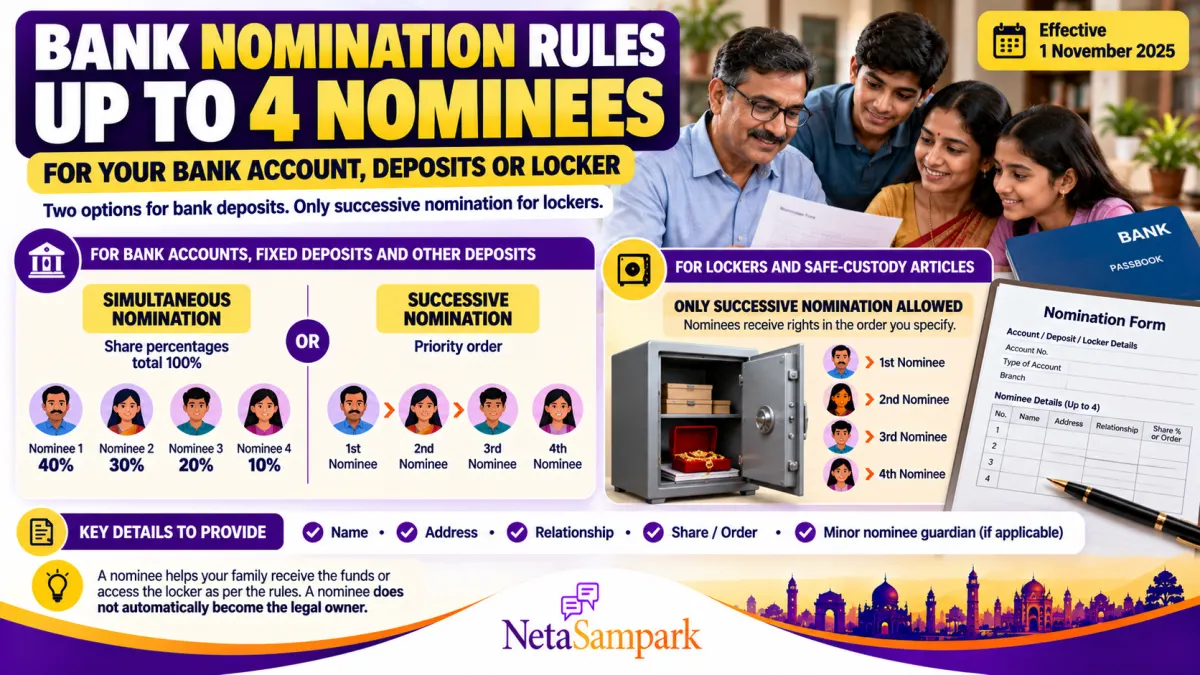 Add Up to 4 Nominees to Your Bank Account or Locker: How the New Nomination Rules Work, What the Form Asks and How to Avoid Claim Delays