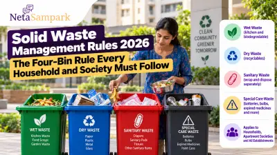 Solid Waste Management Rules 2026: The Four-Bin Rule Every Household and Society Must Follow