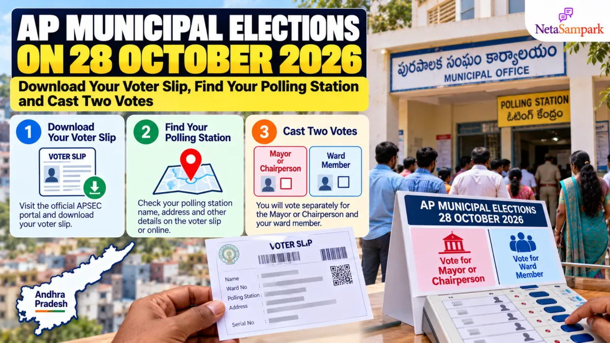 AP Municipal Elections on 1 November 2026: Download Your Voter Slip, Find Your Polling Station and Cast Two Votes — Mayor or Chairperson and Ward Member