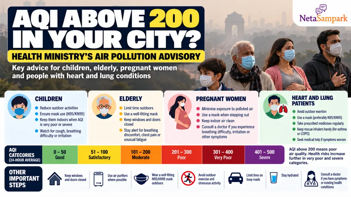 AQI Above 200 in Your City? What the Health Ministry's Air Pollution Advisory Says for Children, Elderly, Pregnant Women and Heart and Lung Patients